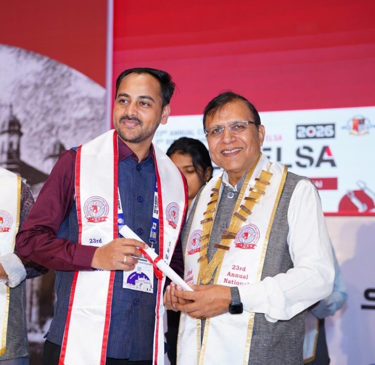 IAGES–ELSA 2026 राष्ट्रीय सम्मेलन में तीन  प्रतिष्ठित फेलोशिप से सम्मानित हुए जीएमसीएच पूर्णिया के डॉ0 तारकेश्वर कुमार